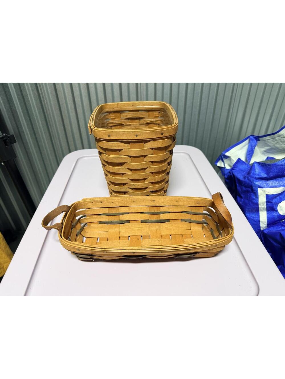 Set of 2 Vintage Longaberger Handwoven Baskets Dresden Ohio USA